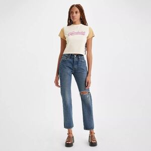 New Levi's 501 original Cropped high waisted 90's baggy straight leg 31